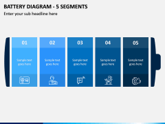 Battery Diagram - 5 Segments PPT Slide 1