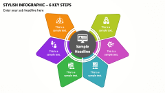Stylish Infographic - 6 Key Steps PPT Slide 1