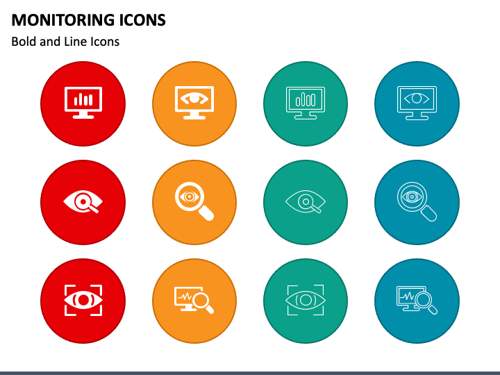 Monitering Icons PPT Slide 1