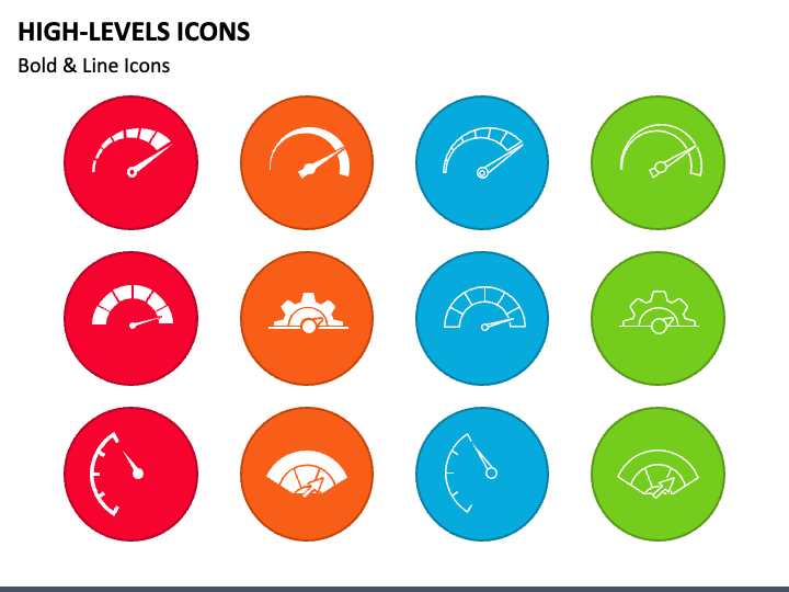 High Levels Icons PPT Slide 1