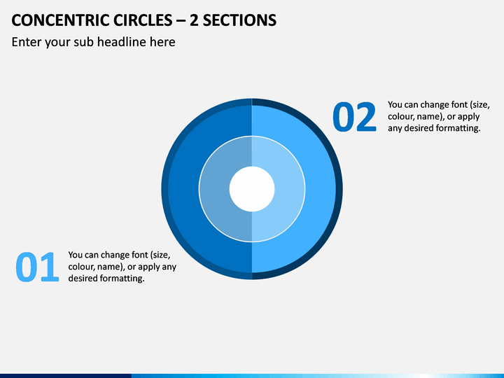 Concentric Circles – 2 Sections PPT Slide 1