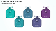 Stylish Text Boxes - 5 Options PPT Slide 1