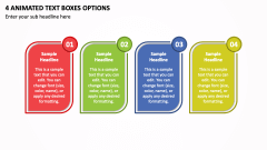 4 Animated Text Boxes Options PPT Slide 1