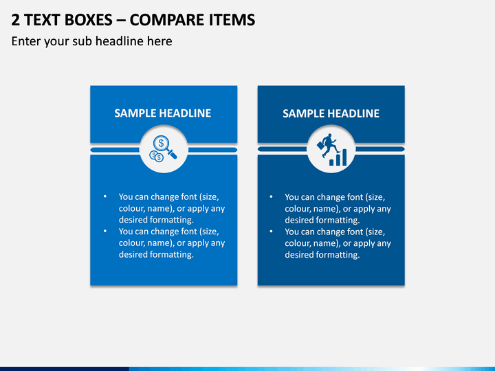 2 Text Boxes - Compare Items PPT Slide 1