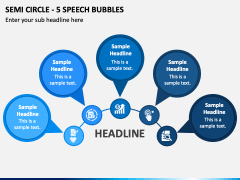 Semi Circle - 5 Speech Bubbles PPT Slide 2