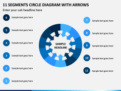 11 Segments Circle Diagram with Arrows PPT Slide 1