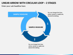 Linear Arrow With Circular Loop - 2 Stages PPT Slide 1