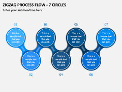 Zigzag Process Flow - 7 Circles PPT Slide 2