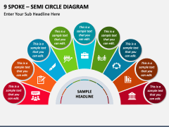 9 Spoke - Semi Circle Diagram PPT Slide 2
