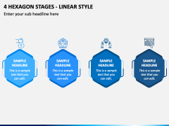 4 Hexagon Stages - Linear Style PPT Slide 2
