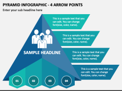Pyramid Infographic - 4 Arrow Points PPT Slide 1
