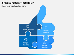 4 Pieces Puzzle Thumbs Up PPT Slide 1