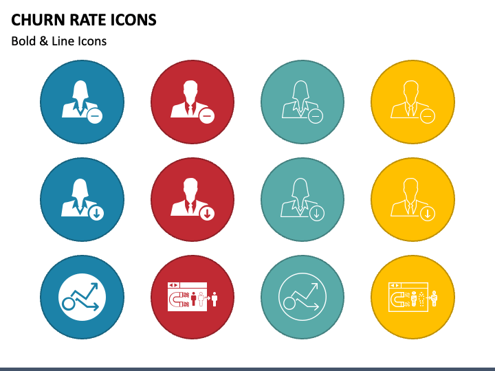 Churn Rate Icons PPT Slide 1