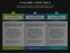 3 Column 1 Row Table Animated Presentation - SketchBubble