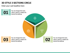 3d Style 3 Sections Circle PPT Slide 2