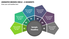 Animated Broken Circle - 6 Segments PPT Slide 1