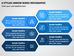 6 Stylish Arrow Boxes Infographic PPT Slide 1