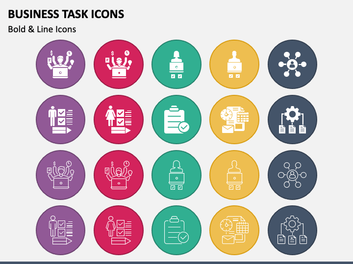 Business Task Icons PPT Slide 1