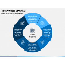 Wheel Diagram - 4 Stages PowerPoint Slide