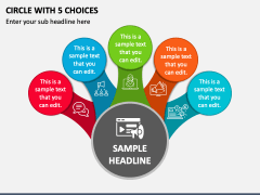 Circle with 5 Choices PPT Slide 1