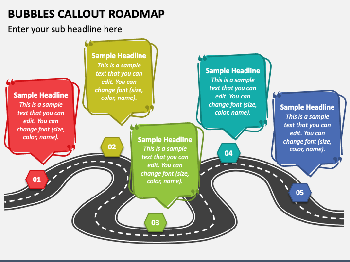 Bubbles Callout Roadmap PPT Slide 1