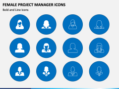 Female Project Manager Icons PPT Slide 1