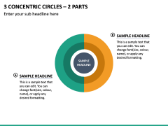3 Concentric Circles – 2 Parts PPT Slide 2