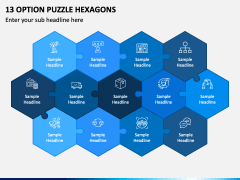 13 Option Puzzle Hexagons PPT Slide 2