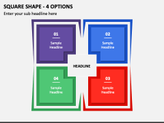 Square Shape - 4 Options PPT Slide 1