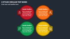 4 Stylish Circular Text Boxes PPT Slide 1