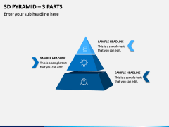 3d Pyramid – 3 Parts PPT Slide 1