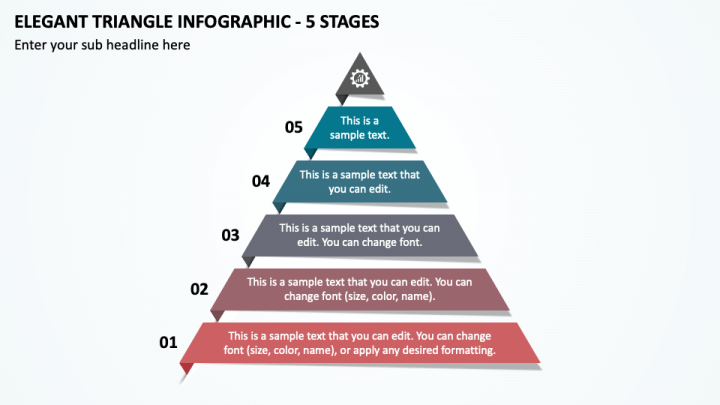 Elegant Triangle Infographic - 5 Stages PPT Slide 1