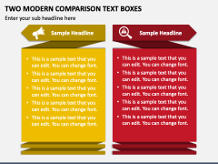 Two Modern Comparison Text Boxes PPT Slide 1
