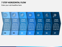 7 Step Horizontal Flow PPT Slide 1