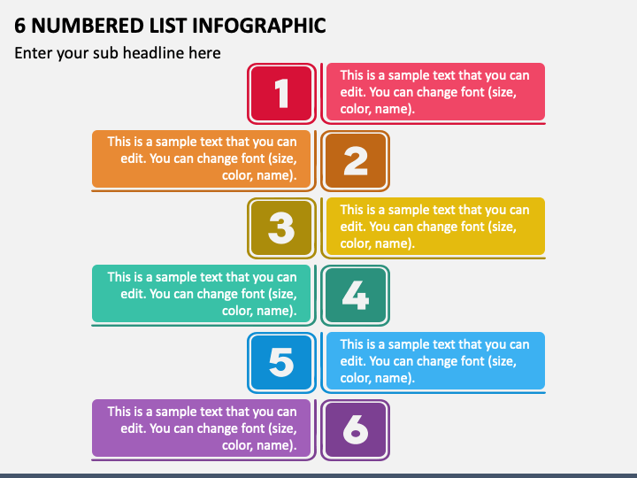 6 Numbered List Infographic PPT Slide 1