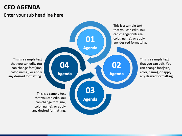 CEO Agenda PowerPoint Template PPT Slides