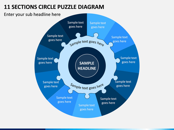 11 Sections Circle Puzzle Diagram PPT Slide 1