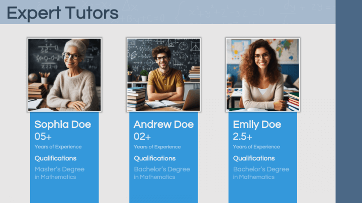 Free - Math Tutoring Academy Presentation for PowerPoint and Google Slides