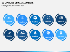 10 Options Circle Elements PPT Slide 2