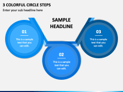 3 Colorful Circle Steps PPT Slide 2