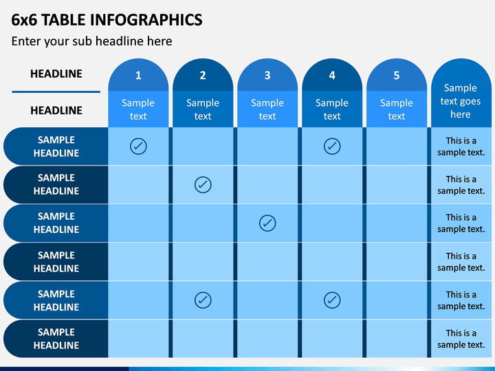 6x6 Table Infographics PPT Slide 1