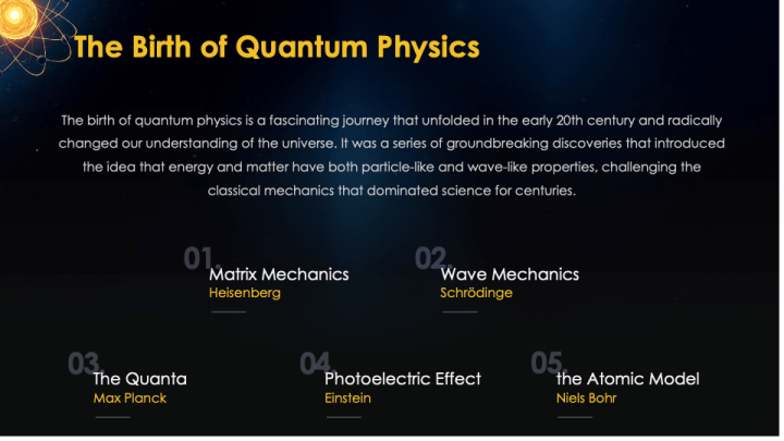 Free - Quantum Physics PowerPoint and Google Slides Template - PPT Slides