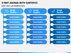 3 Part Agenda With Subtopics PPT Slide 1