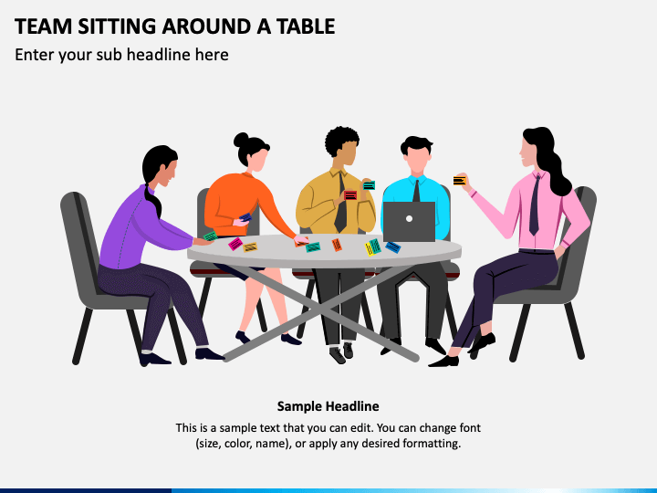 Team Sitting Around a Table PPT Slide 1