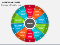 10 Circular Stages PPT Slide 2