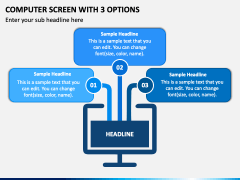 Computer Screen with 3 Options PPT Slide 2