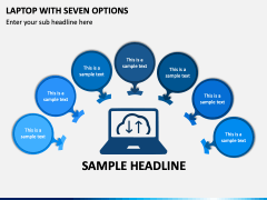 Laptop with Seven Options PPT Slide 1