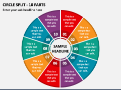 Circle Split - 10 Parts PPT Slide 1
