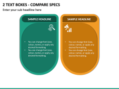 2 Text Boxes - Compare Specs PPT Slide 2