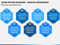 Seven Option Hexagons - Creative Infographic PPT Slide 2